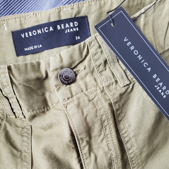 NWT Veronica Beard Arya Splattered Twill Straight-Leg Carpenter Jeans Clover… - Picture 8 of 13